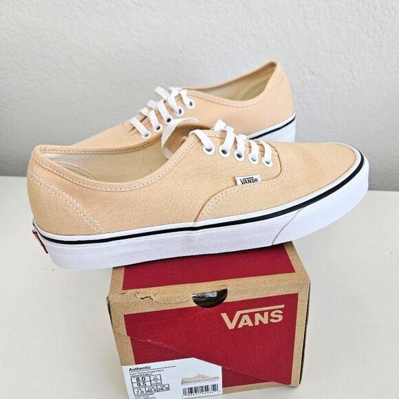 NWT Vans | Color Theory Honey Peach Authentic Low Top Lace Up Shoes Womens 9.5 - Picture 1 of 9